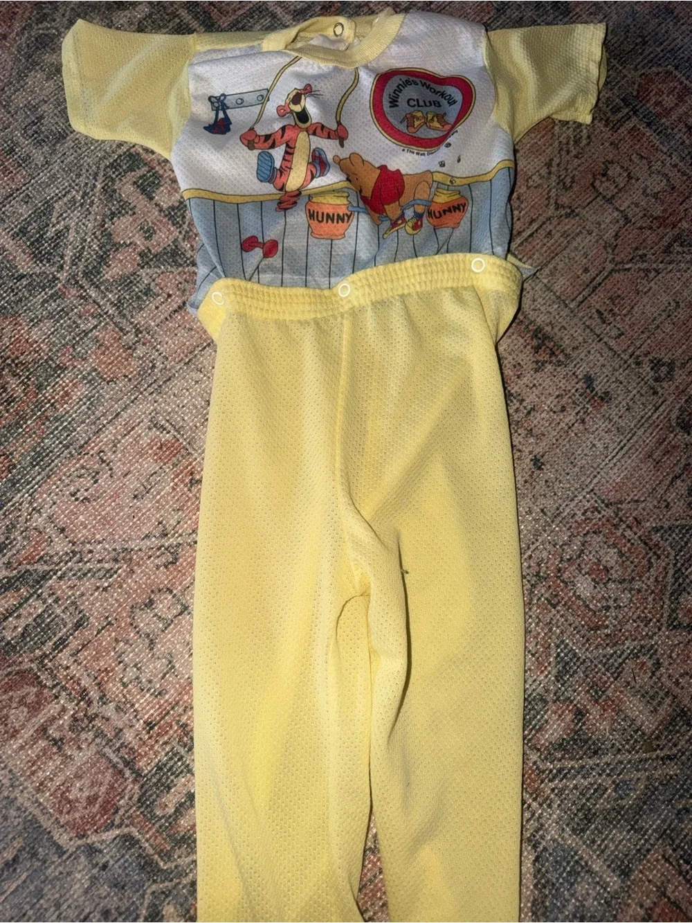 Vintage Winnie The Pooh Disney 2 Piece Boys Snap Waist Pajamas Tiger Beach 4T